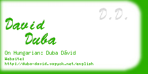 david duba business card