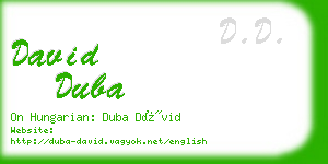 david duba business card